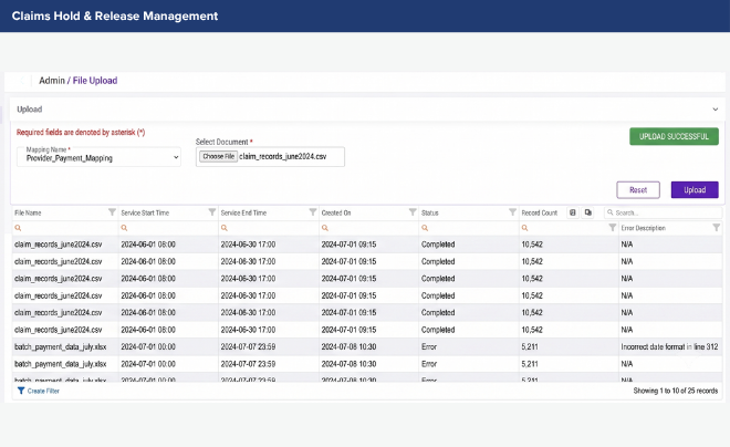 Claims Hold & Release Management 